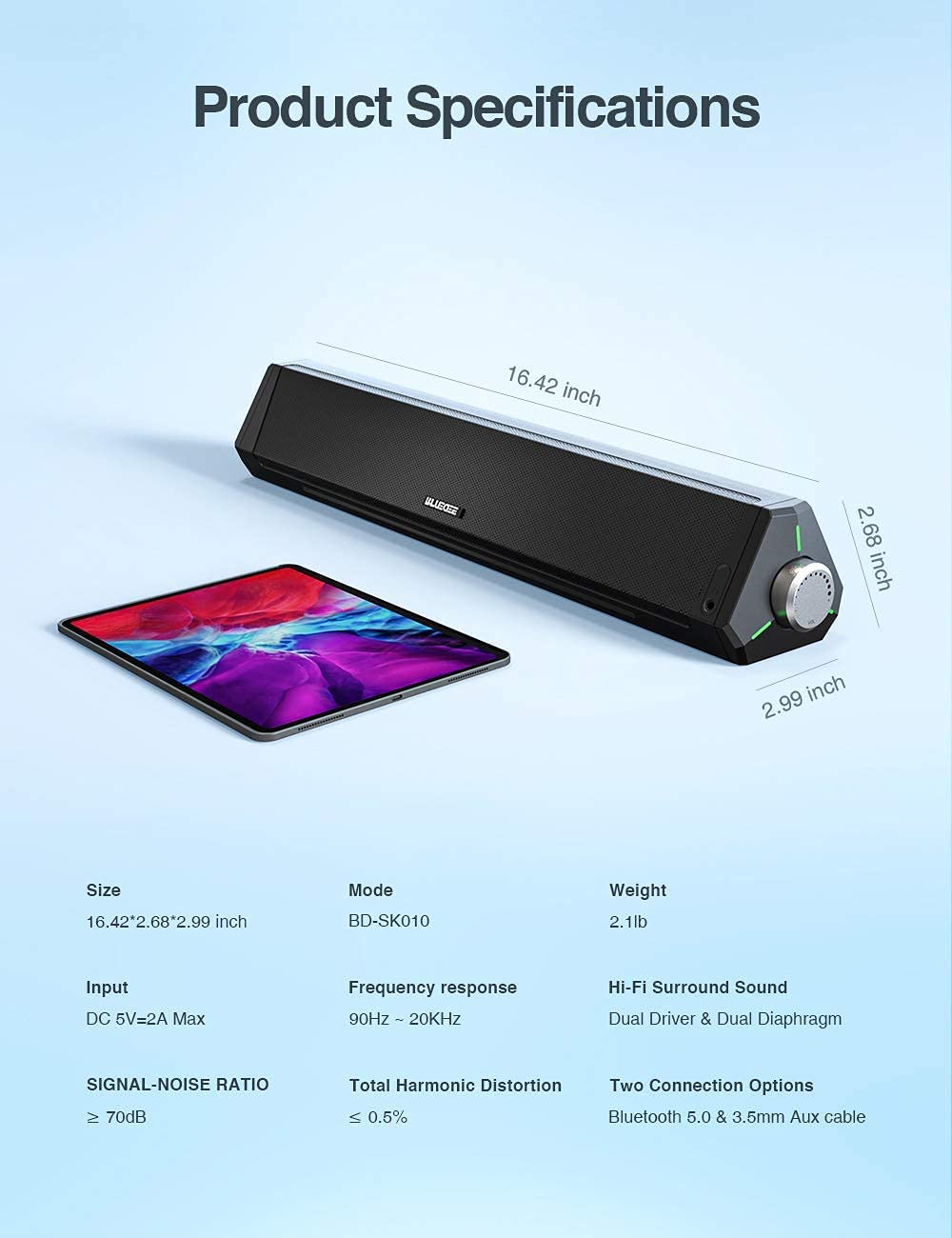 Wired Computer Sound Bar
