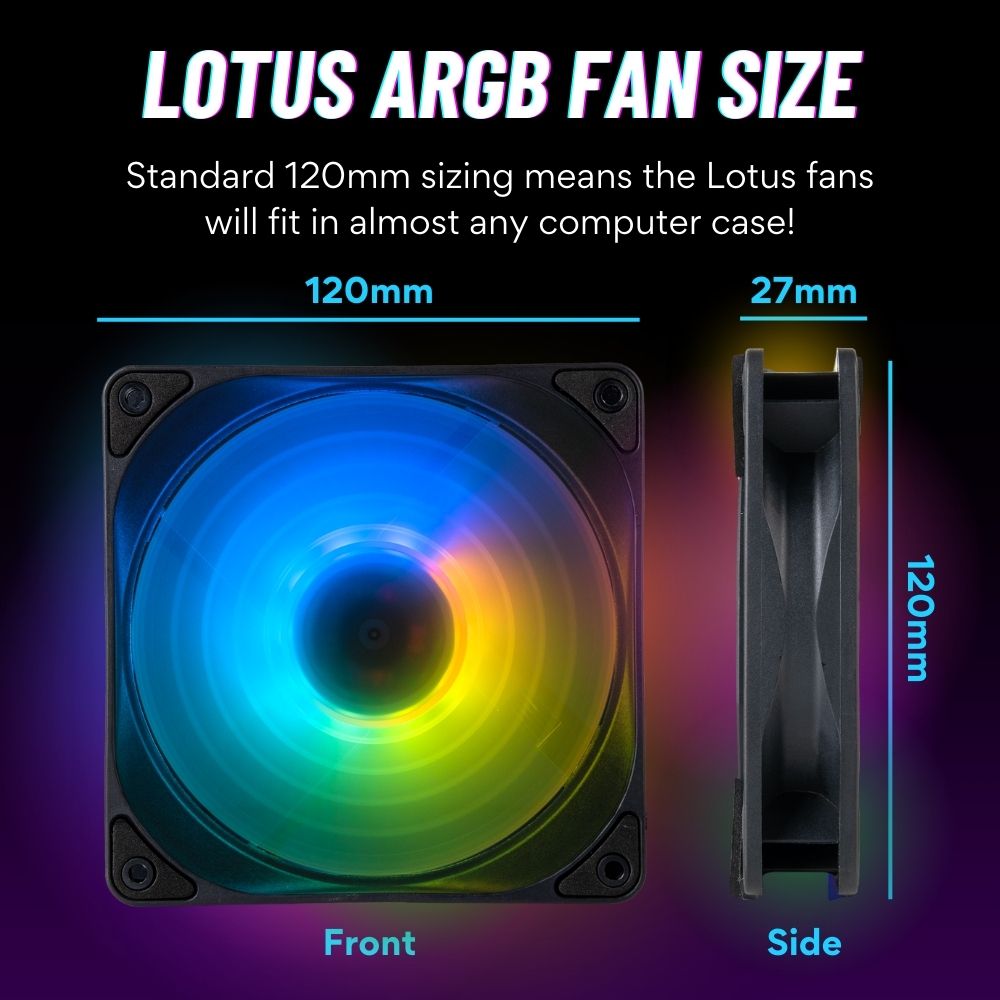 Lotus PWM 120mm Case Fans ARBG 5-pack