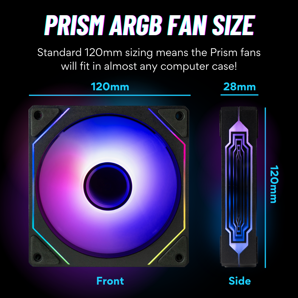 Prism ARGB PWM Infinity Mirror Fans 120mm 5-pack