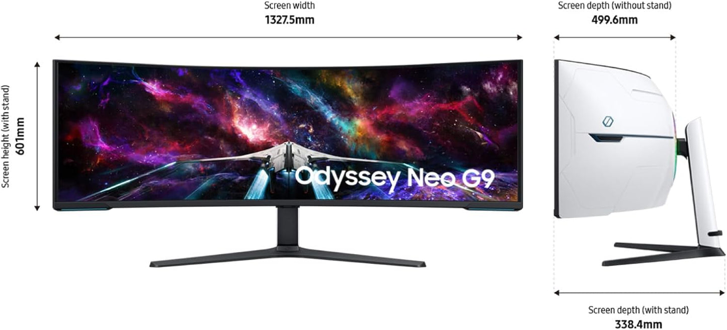 SAMSUNG Odyssey Neo G9 LS57CG952NNXZA - 57" Dual 4K UHD, Quantum Mini-LED, 7680 x 2160, 240Hz, Curved Gaming Monitor
