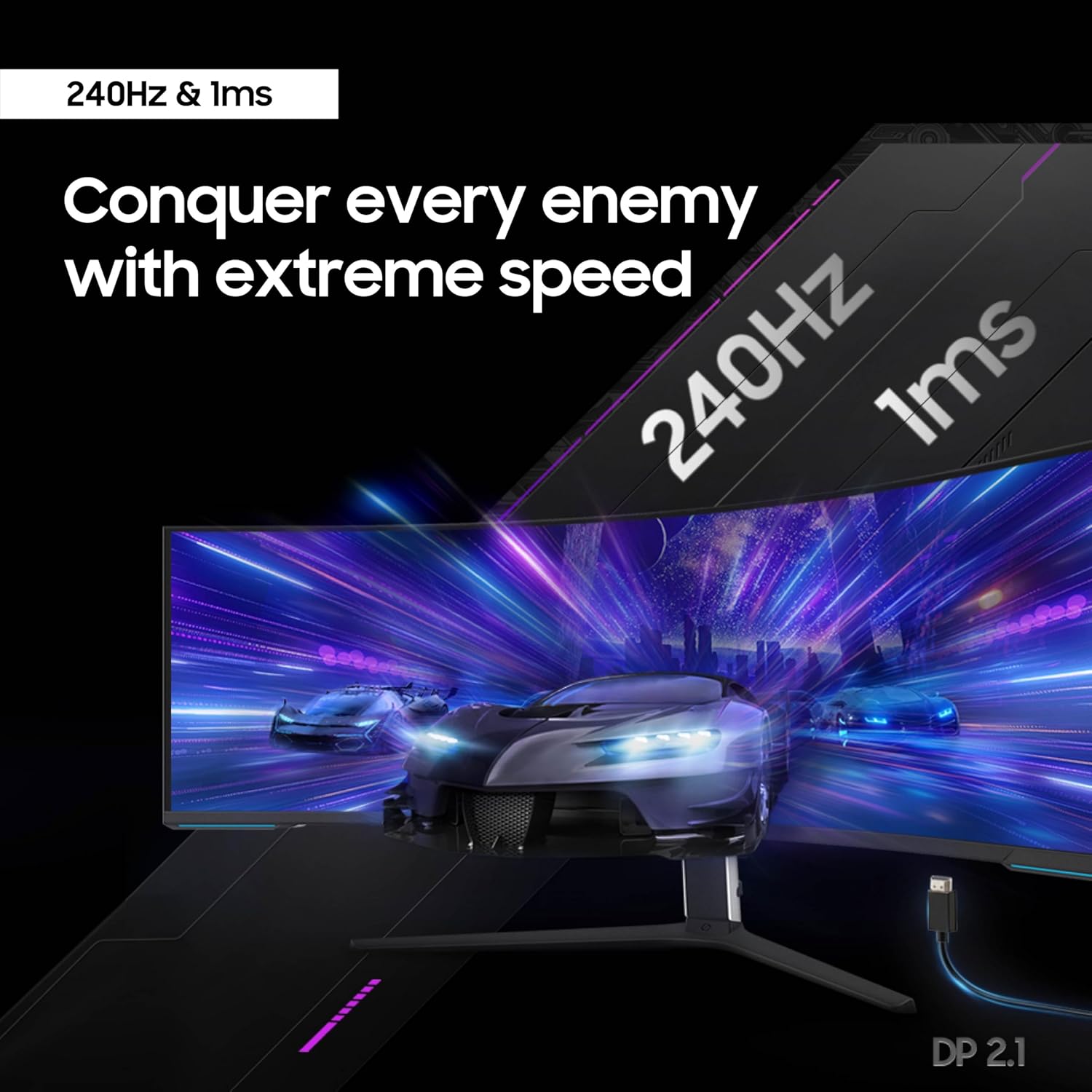SAMSUNG Odyssey Neo G9 LS57CG952NNXZA - 57" Dual 4K UHD, Quantum Mini-LED, 7680 x 2160, 240Hz, Curved Gaming Monitor