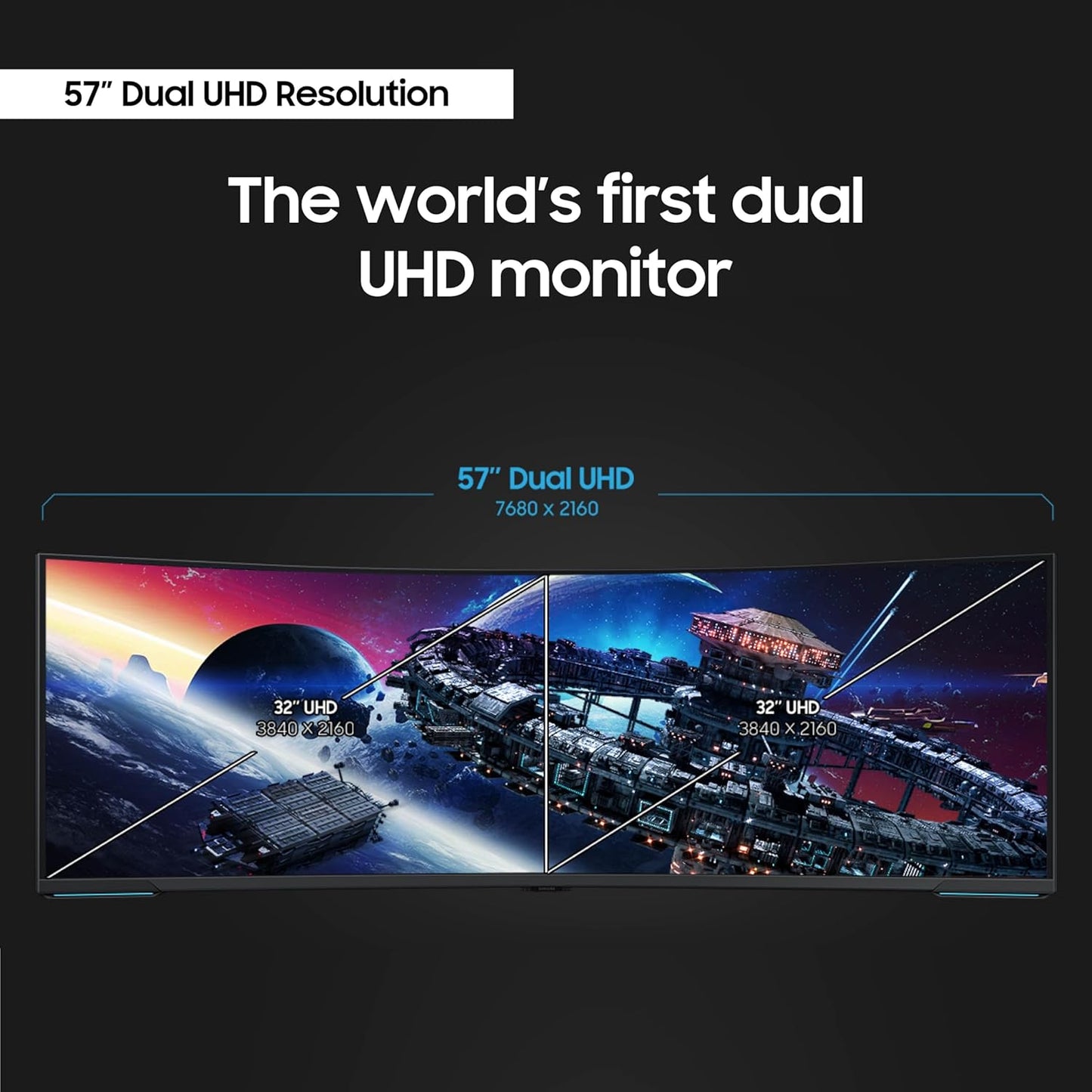 SAMSUNG Odyssey Neo G9 LS57CG952NNXZA - 57" Dual 4K UHD, Quantum Mini-LED, 7680 x 2160, 240Hz, Curved Gaming Monitor