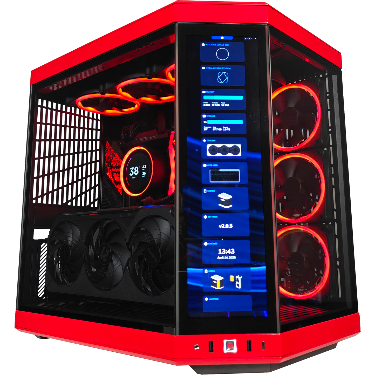 XOTIC PC GX13 HYTE Y60 RED EYE Black Label Gaming Desktop w/ INTEL Z890 & DDR5